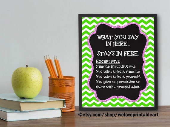 Green And Pink School Counseling Office Decor Printable Etsy