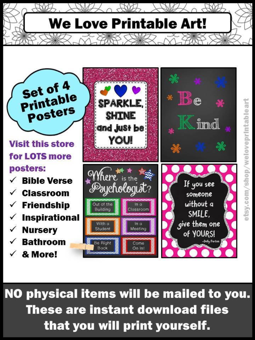 PRINTABLE School Psychology Gifts, Wall Art Poster Bundle, School ...