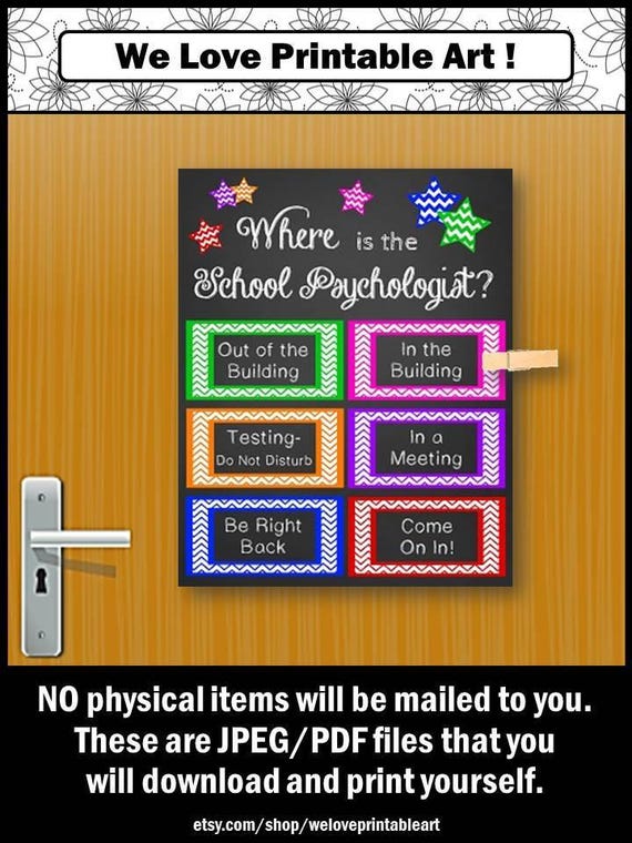 School Psychologist Gift Back To School Office Decor Where Etsy