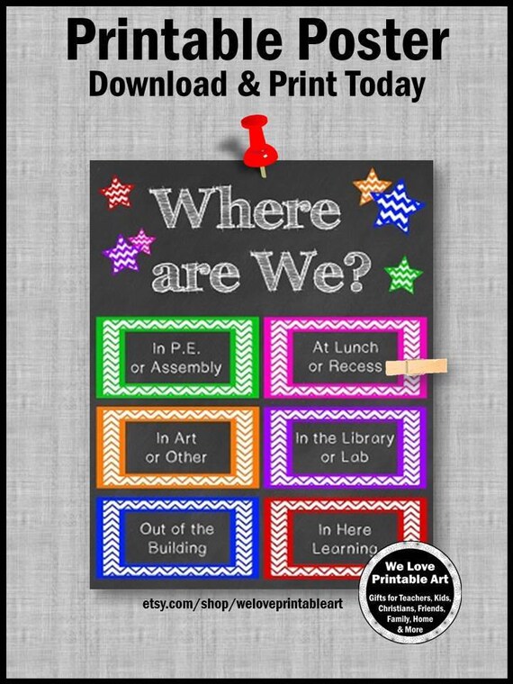 Where Are We Door Sign Classroom Door Sign Printable Etsy
