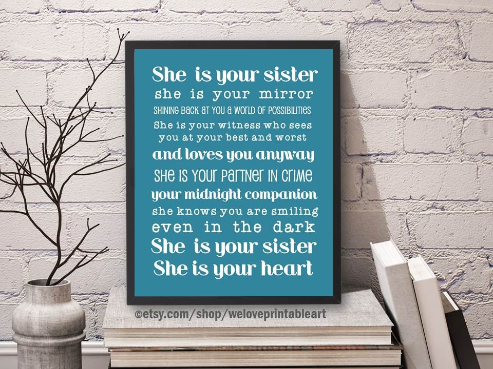Gifts for Sister Gift Ideas for Sister Printable Art Sister Etsy