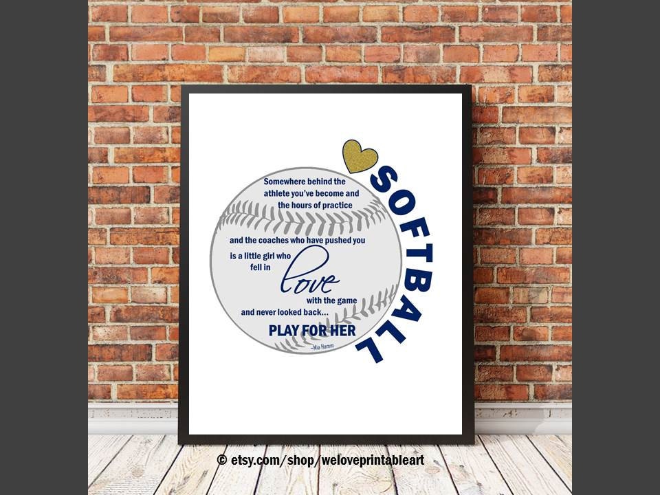 Softball Gifts Sports Room Decor Coach Gift Softball Etsy