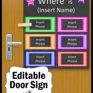Cartello porta ufficio personalizzato stampabile in una riunione, file PowerPoint modificabile non disturbare immagine 2