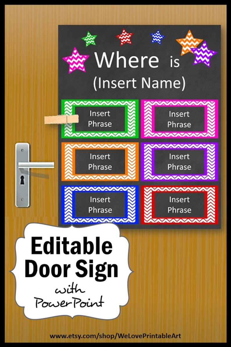 Cartello porta ufficio personalizzato stampabile in una riunione, file PowerPoint modificabile non disturbare immagine 2