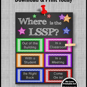 LSSP, Licensed Specialist in School Psychology Gifts, Office Door Sign, NOT Editable image 2