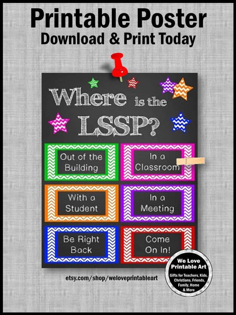 LSSP, Licensed Specialist in School Psychology Gifts, Office Door Sign, NOT Editable image 2