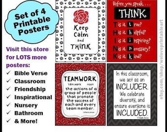 Teamwork Teaching Quote, Inclusive Classroom Rules Poster Set, Special Education Teacher Printables