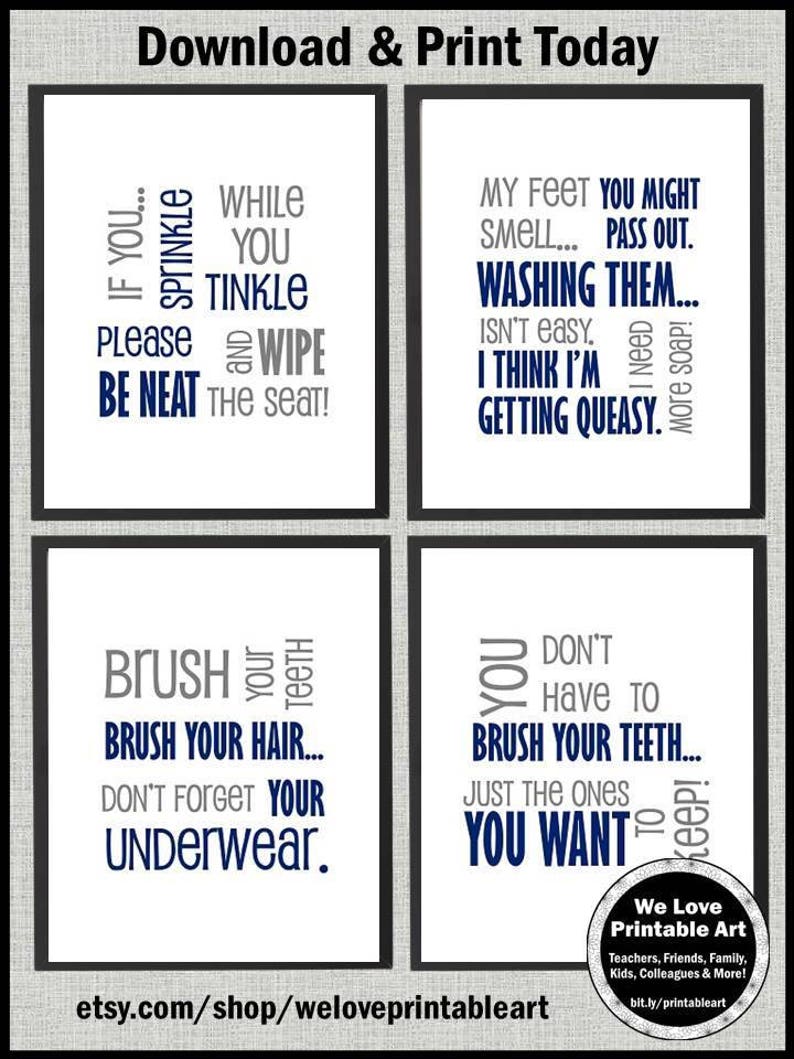 Bathroom Quotes Printable Wall Art Digital Download YOU | Etsy