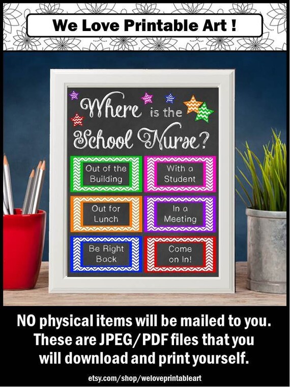 School Nurse Office Decor School Nurse Door Sign Where Is Etsy