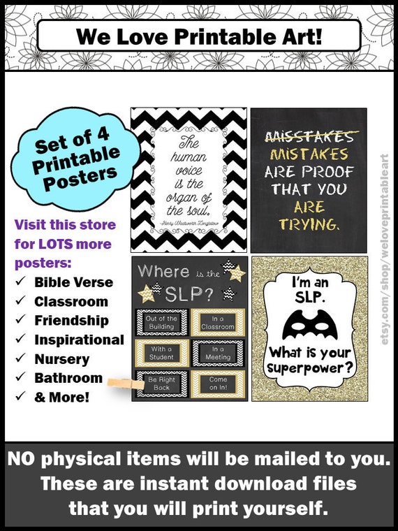 Speech Therapist Gift Speech And Language Office Door Sign Not Editable
