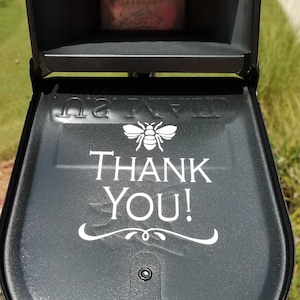 Bee Mailbox decal / mailbox sticker / Thank you inside lid decal/ Mailbox door decal / Address decal / house decal / Thank you Sticker