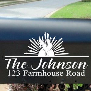 Chicken Mailbox Decal | mailbox decal monogram | farmyard  mailbox decal |  Personalized | Custom Chicken sticker | Address decals | numbers