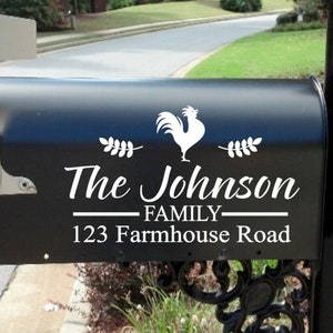 Farmhouse Mailbox Decal | mailbox decal monogram | farmyard  mailbox decal |  Personalized | Custom | Chicken decal |  farmhouse decals