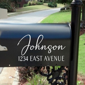 Minimalistic Mailbox Decal mailbox decal Wedding mailbox decal Personalized Custom address Address stickers Modern Calligraphy afbeelding 1