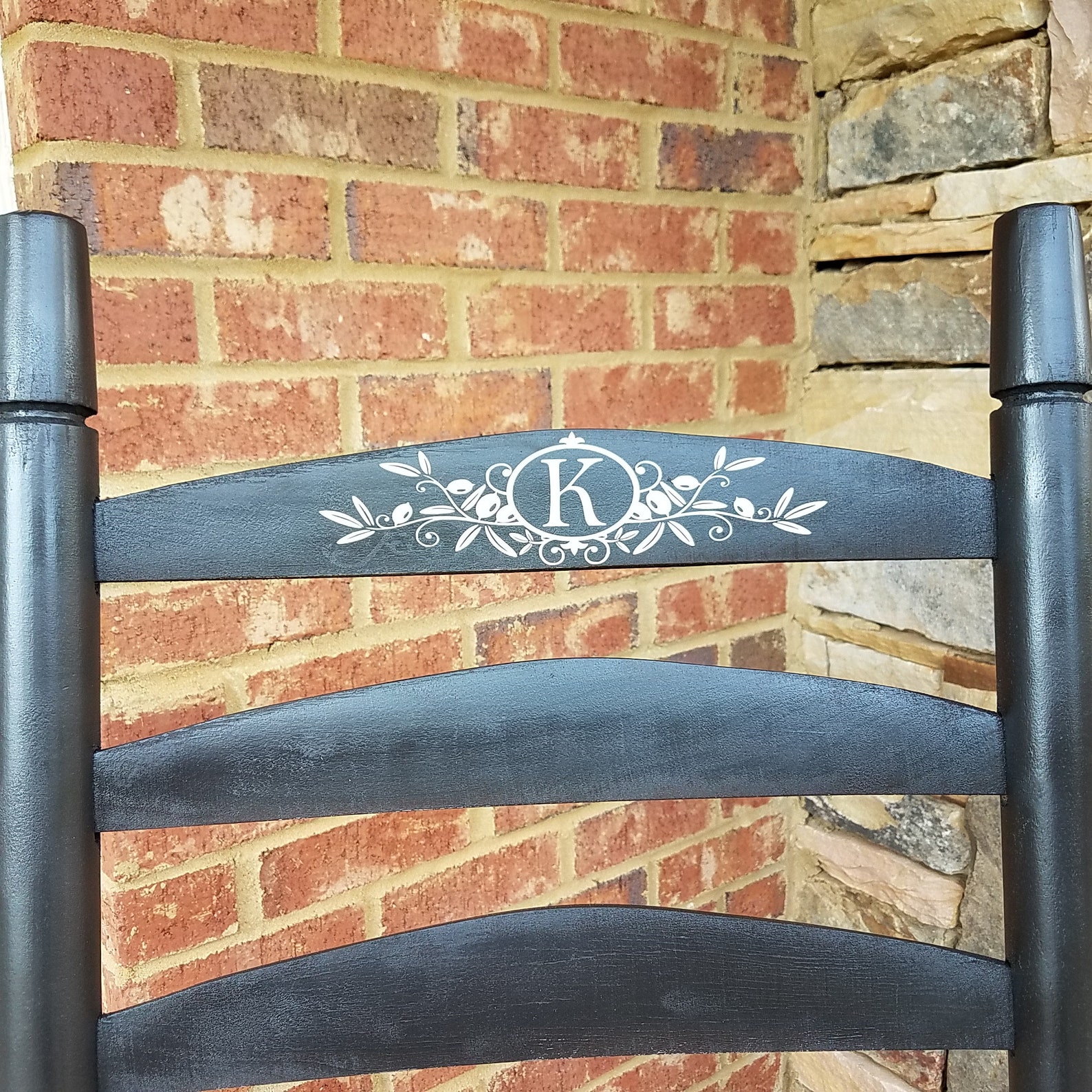 Rocking Chair Monogram Decals Set of 2 Etsy