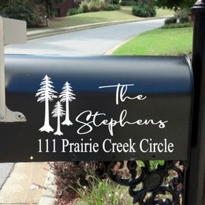 Farmhouse Mailbox Decal | mailbox decal  | Pine  mailbox decal |  Personalized | Custom | rustic mailbox  decal | address decals | Fir decal