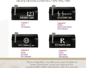 Custom Mailbox Numbers SVG, Street Address, House Numbers, Personalized ...