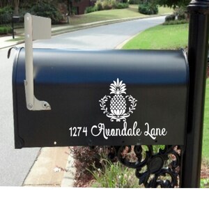 Pineapple Mailbox decal Personalized Monogram Custom Wedding