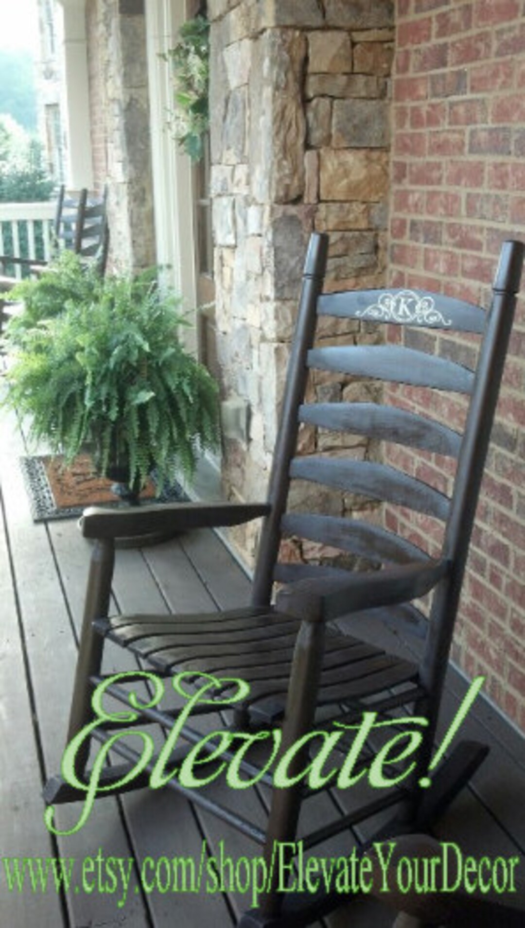 Rocking Chair Monogram Decals Set of 2 Etsy