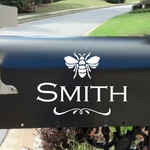 Bee Mailbox Decal | Bee mailbox sticker | farmyard  mailbox decal |  Personalized | Custom | rustic mailbox  decal |  Address decal label
