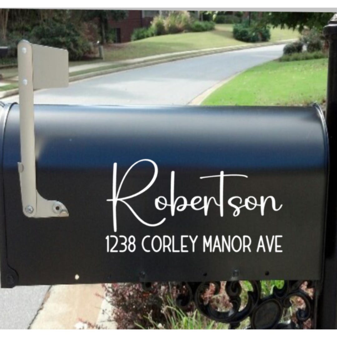 Custom Mailbox Decal | Mailbox Decal | House Numbers Mailbox Decal ...