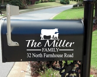 Farmhouse Mailbox Decal | mailbox decal monogram | farmyard  mailbox decal |  Personalized | Custom | Chicken decal |  farmhouse decals