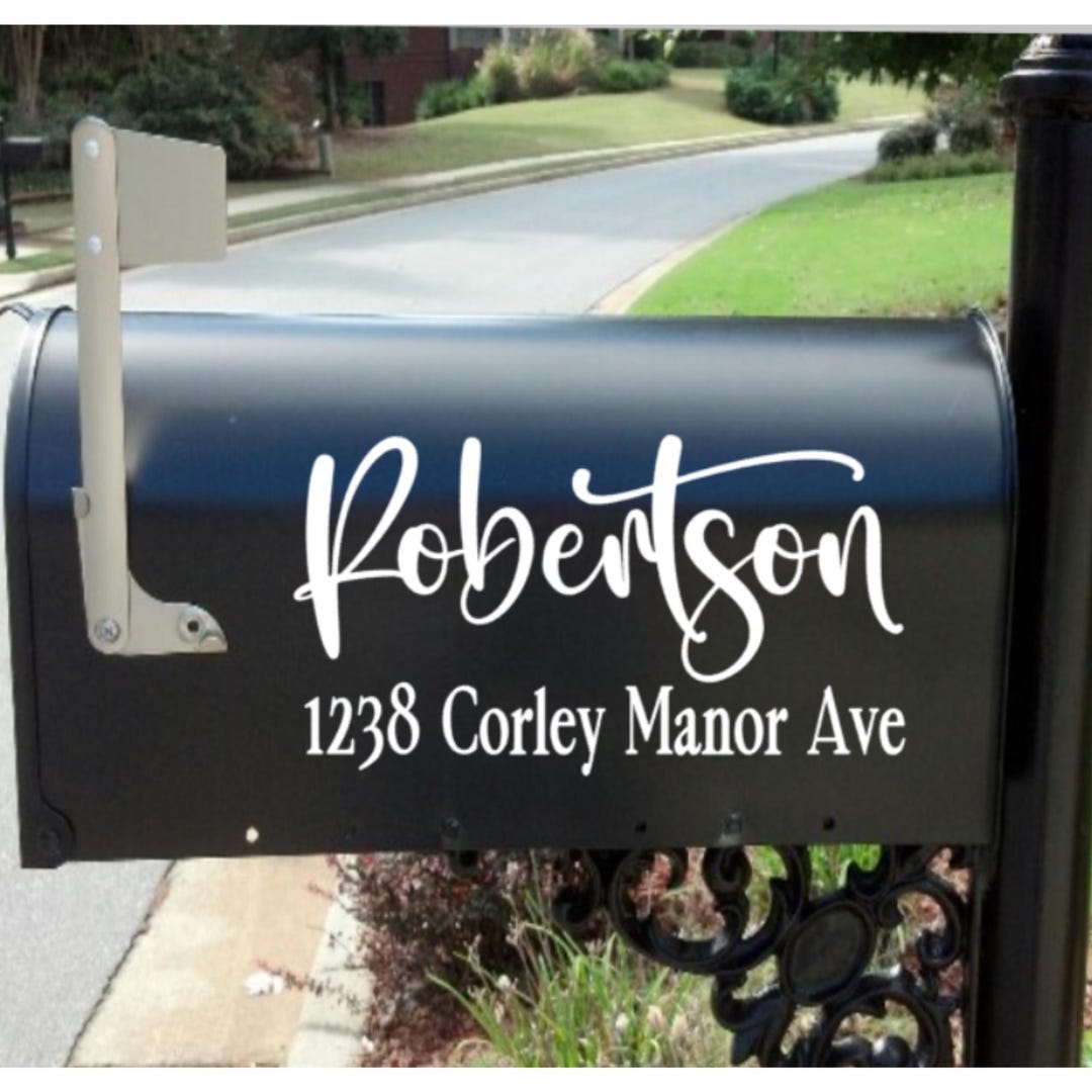 Custom Mailbox Decal | Mailbox Decal | House Numbers Mailbox Decal ...