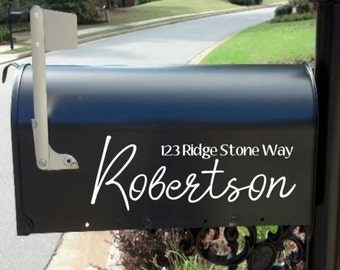 Custom Modern Mailbox Decal | mailbox decal  | farmyard  mailbox decal |  Personalized | Custom | rustic mailbox  decal |  address decals