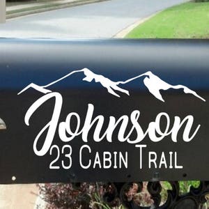 Mailbox Decal/ Wanderlust decal / Decorative mailboxes/ Mailbox numbers / Vinyl decal / Mountain Cabin Decor/Custom decal stickers image 1
