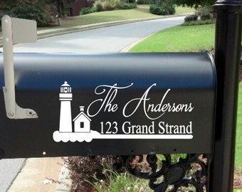 Mailbox Decal / Beach Mailbox decal / Lake House mailbox decal / Lighthouse / Mailbox decal / Coastal grandmother / personalized
