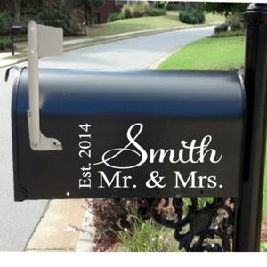 Mailbox Decal * Mail Box*  Wedding * Custom *  Personalized