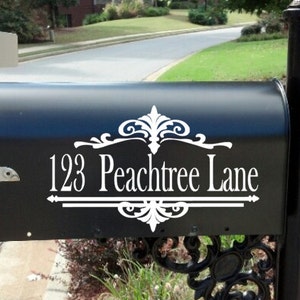 Personalized  Monogram Custom Mailbox Decal street address