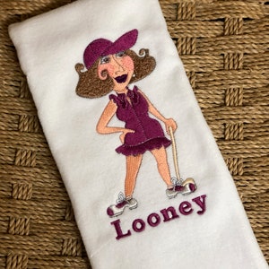 Besticktes personalisiertes Golftuch: Benutzerdefiniertes Lady Golfer Geschenk