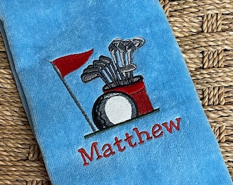 Personalized Golf Towel Embroidered, Gift for Him,Sports Towel, Father's day,Member guest, Christmas stocking stuffer, made to order