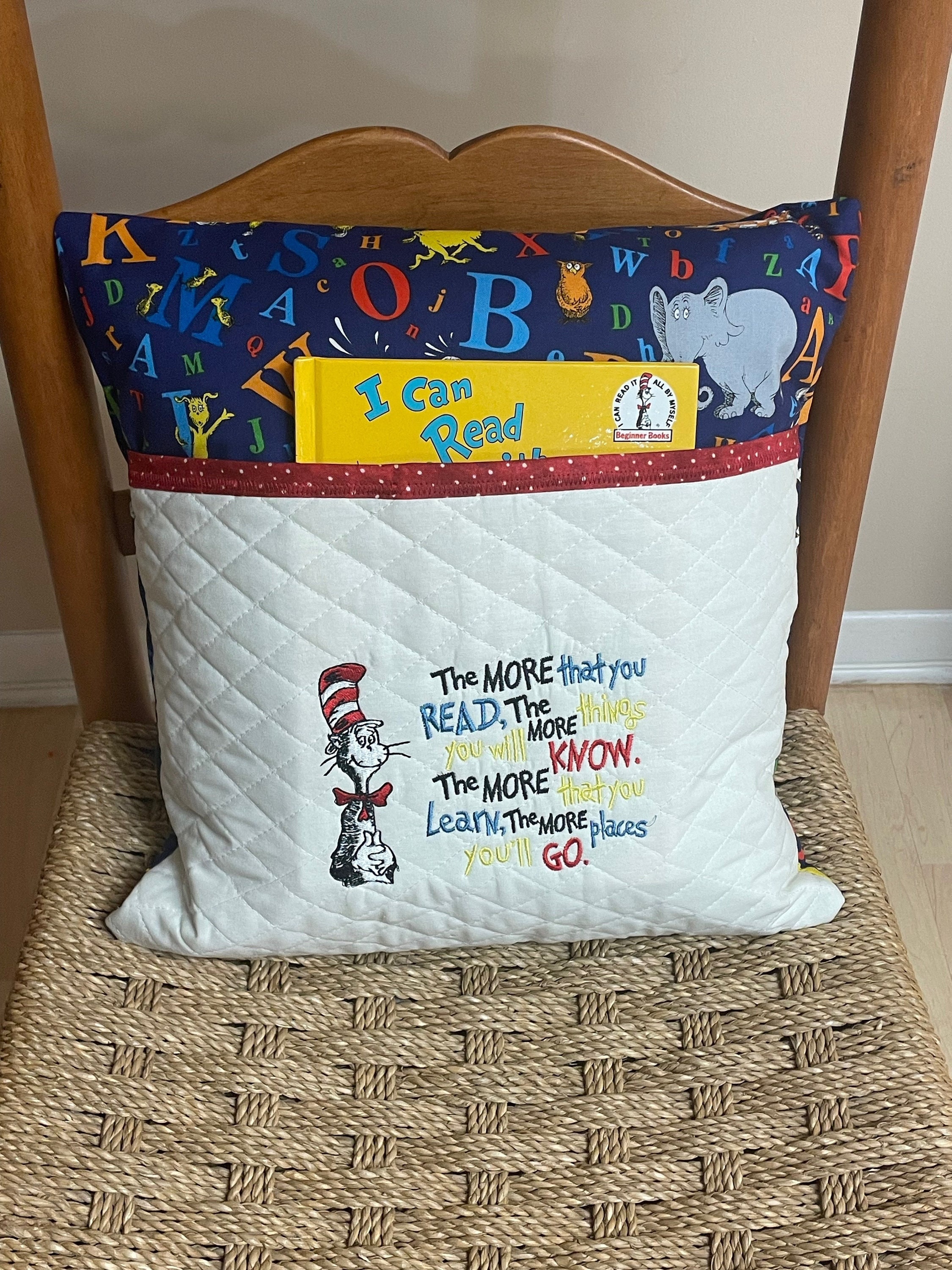 Pocket Reading Pillow for Kids Pillow 16x16 Multi Colour Kids Gift Fun Characters Etsy