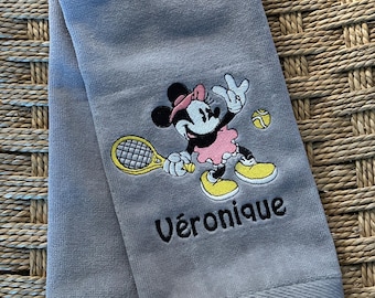Personalized Minnie Mouse Embroidered Tennis Towel