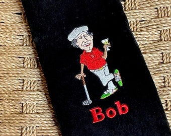 Personalized Golf Towel Embroidered, Gift, for Him, Father's day,Member guest, Christmas stocking stuffer,  Personalized , made to order