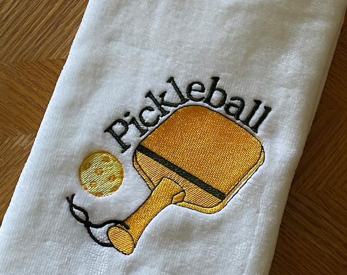 Pickle ball Towel,Personalized Embroidered, Fun gift Customized gift,Towel for Avid Pickle Ball Player, Sport towels, Made to order