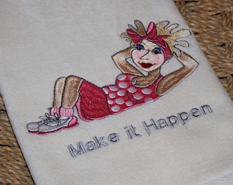 Personalized Embroidered Workout Towel: Humorous Gym Gift
