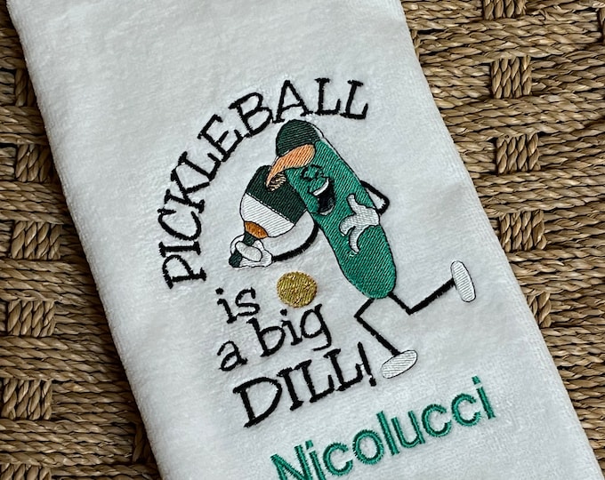 Personalized embroidered Pickleball Towel, Fun gift Customized gift, Towel for Avid Pickle Ball Player, Humorous Pickleball Towel.