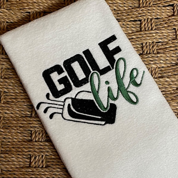 Personalized  Embroidered Golf Towel, Design For the avid Golfer ,Made to order Golf Gift for Him or Her, Sports Towel