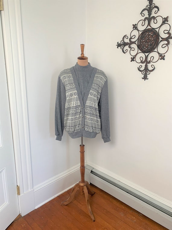 XL - Vintage Fair Isle Mock Neck Sweater Cricket L