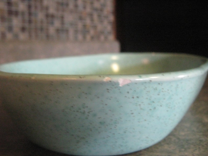 Vintage Robin Egg Blue Speckled Dish Vintage blue bowl