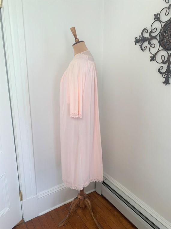S - Vintage Nightgown + Robe Set Baby Pink Shadow… - image 4