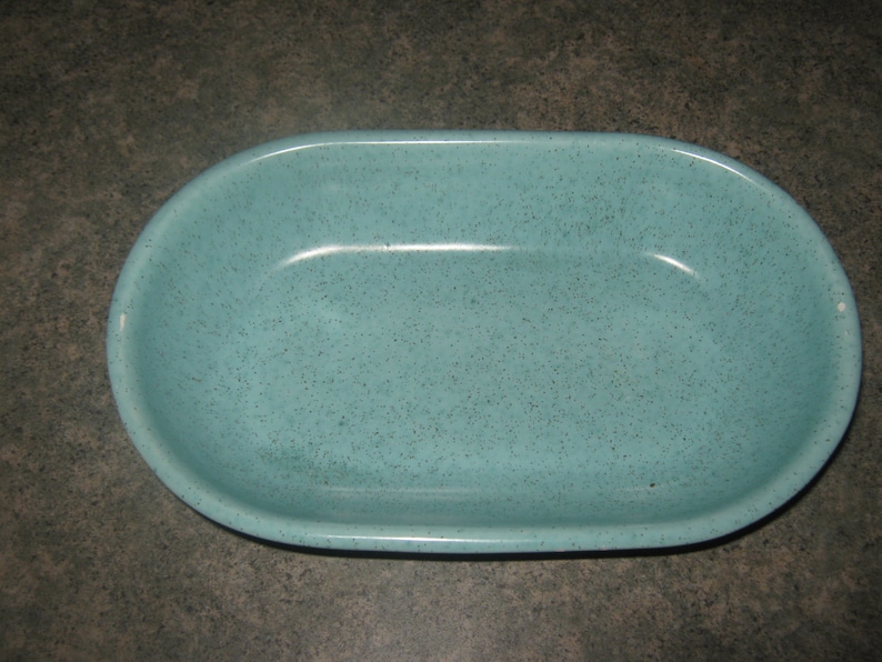Vintage Robin Egg Blue Speckled Dish Vintage blue bowl