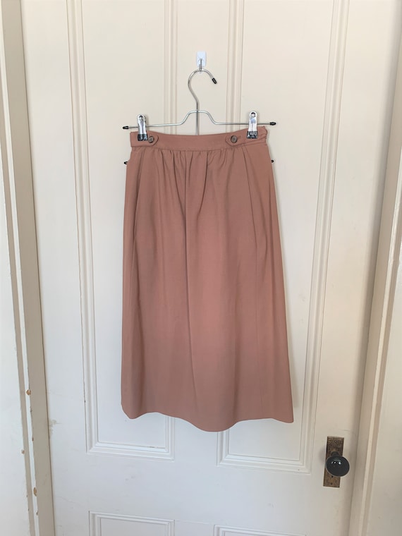 S - Vintage Brown Wrap Skirt Sir For Her 1960s