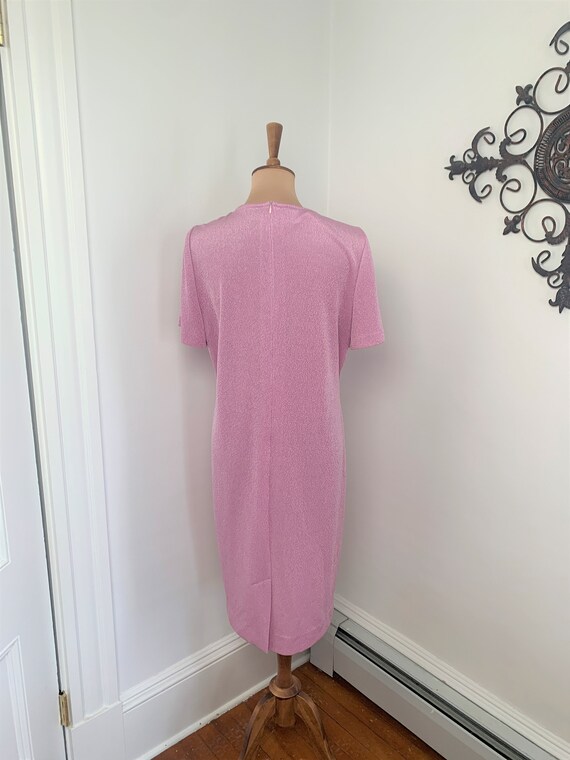 L - Vintage Bubblegum Pink Shimmer Dress Henry Le… - image 6