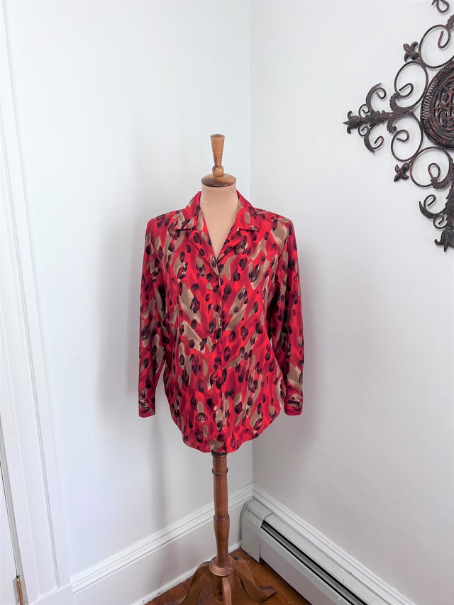 Retro Red Printed Top