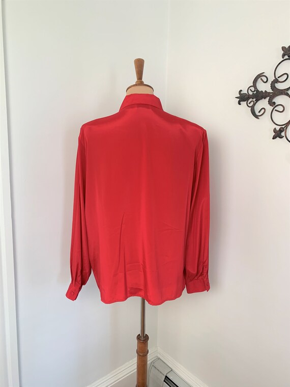 L - Vintage Red Blouse 1990s Witt Collection Shou… - image 6