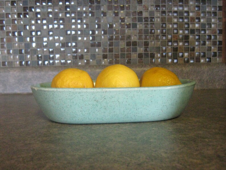 Vintage Robin Egg Blue Speckled Dish Vintage blue bowl